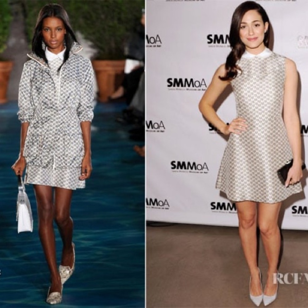 TORY BURCH 100% Silk Fran Mini Dress Removable Collar Sleeveless Cream Ivory 12 - Picture 9 of 9